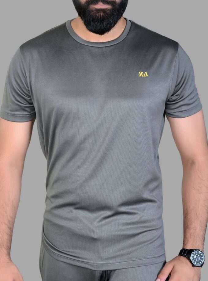 Grey Sporty Crew Shirt