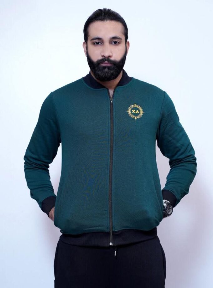 Royal Green Mock Neck Zipper