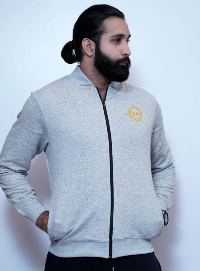 Light Grey Mock Neck Zipper