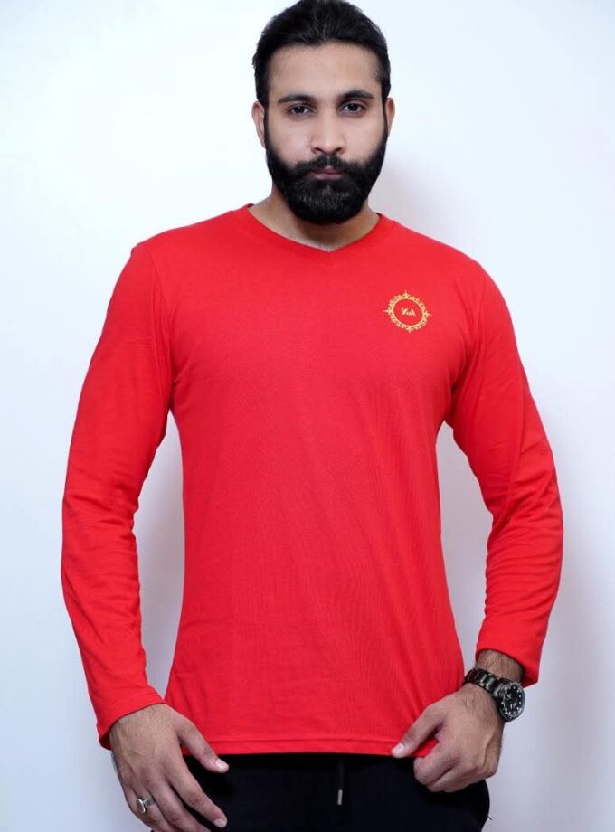 Red V Full Sleeve Shirt